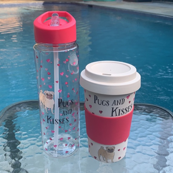 New Milly Green pugs and Kisses drink set - Picture 11 of 13